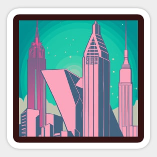 Retro futuristic City Sticker